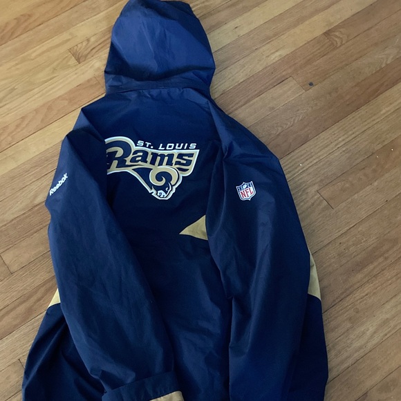 Rams Reebok Navy and Beige Hooded Jacket size XL - Picture 7 of 7